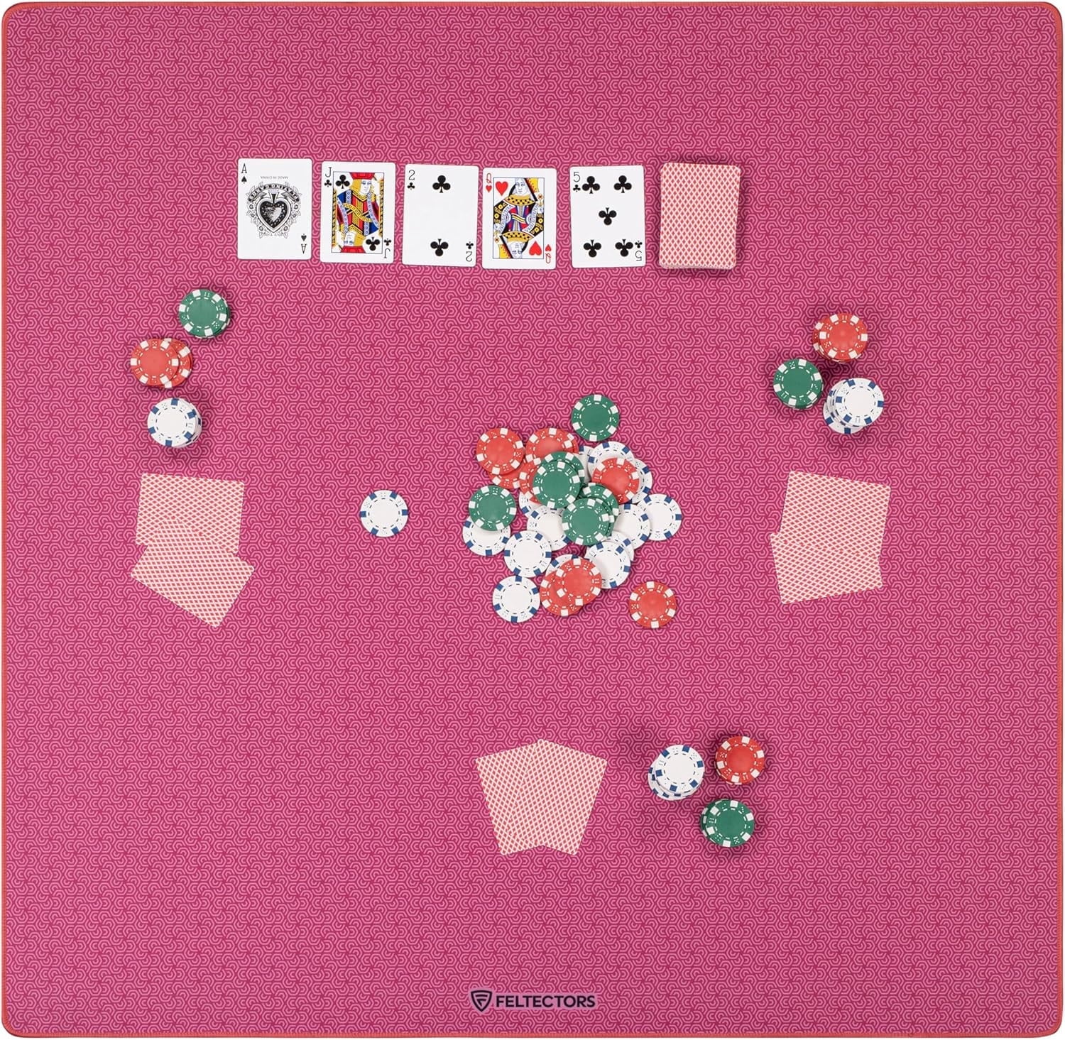 Feltectors Board Game Mat for 36 x 36 in Tables, Mahjong Mat with Carrying Bag-Pink