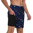 thumbnail image 2 of Balery Space Galaxy Bañador para hombre, shorts de playa de secado rápido con entrepierna y forro de compresión-Medium, 2 of 6
