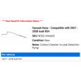 thumbnail image 2 of Vacuum Hose - Compatible with 2007 - 2008 Audi RS4, 2 of 2