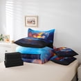thumbnail image 6 of jejeloiu Cartoon Animal Dragon 7pcs Bedding Comforter Set,Western Fantasy Theme Queen Bedding Sets,Orange Blue Queen Sheet Sets For Kids,Ultra Soft Home Decor Reversible, 6 of 8