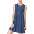 thumbnail image 1 of One Clothing Womens Swing Shift Dress, Blue, X-Small, 1 of 1
