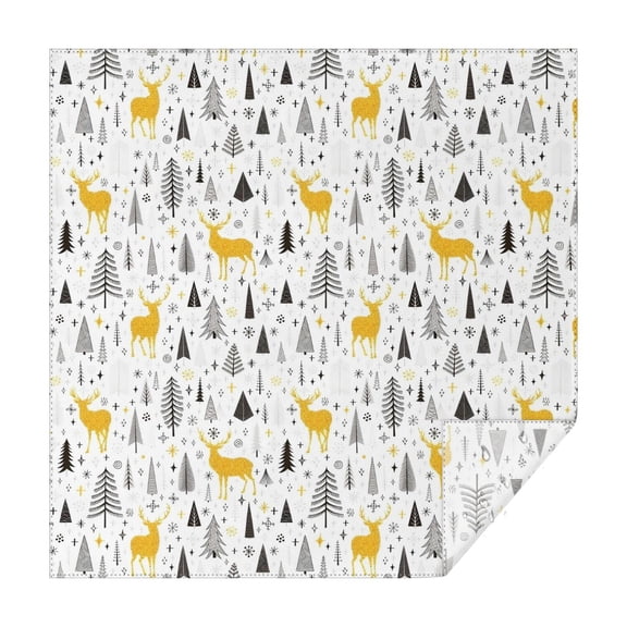 Multicolor Christmas Pattern Square Tablecloth,Waterproof Square Table Cover,Wipeable Spillproof Washable Table Cover for Home Kitchen Party Decor 42"X42"(107x107cm)