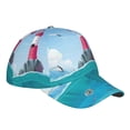 thumbnail image 3 of Daiia Lighthouse Sea Port print Baseball Cap Men Women Golf Dad Hat Adjustable Original Classic Low Profile Hat Unconstructed Plain Cap, 3 of 9