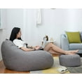 thumbnail image 2 of The color is as shown in the main picture 100*120cm Lazy Sofa Cover Chairs without Filler Linen Cloth Lounger Seat Bean Bag Pouf Puff Couch Tatami Living Room Furniture Cover(only Selling Bean Bags), 2 of 5