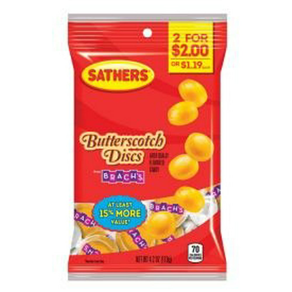 Sathers Butterscotch Discs Hard Candy, 4.2 Ounce Bag