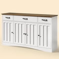 thumbnail image 2 of Storage Buffet Side Cabinet Contemporary Kitchen Coffee Station Wooden Cabinet with Drawers & Cupboards 15.2" D x 55.1" W x 31.9" H Retro, 2 of 9
