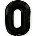 thumbnail image 2 of 34 inch Kaleidoscope Number 0 - Black Foil Mylar Balloon - Party Supplies Decorations, 2 of 2