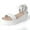 Bone Vegan Leather, variant on J. Adams Surf Platform Sandals for Women - Ankle Strap Open Toe  Heels -Stylish Vegan Leather Sandal