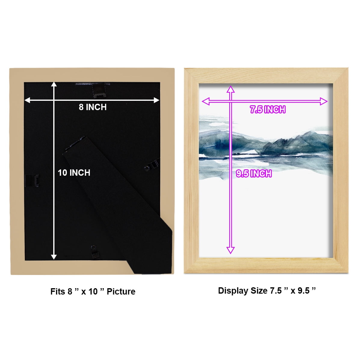 Stark Horizon II - Framed Print w/glass - Natural Wood