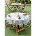 thumbnail image 3 of Outdoor Tablecloth with Umbrella Hole and Zipper, Seahorse Coastal Round Table Cloth 54 Inch Waterproof Tablecloth, Summer Beach Ocean Nautical Coral Picnic Table Cover for Patio Camping, 3 of 7