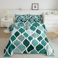 thumbnail image 2 of jejeloiu Waves Striped Lines Queen Comforter Set,Boho Gemoetric Pattern Bedding Sets,Cyan Mermaid Print Abstract Bedding Comforter Set For Adults,Super Cozy Room Decor Reversible,3-Piece, 2 of 8