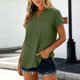 thumbnail image 2 of Camisetas de Manga Corta Extra Larga para las Mujeres Blusa con Cuello en V Azul Claro, 2 of 8