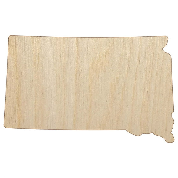 South Dakota State Silhouette Wood Shape Unfinished Piece Cutout Craft DIY Projects - 4.70 Inch Size - 1/8 Inch Thick