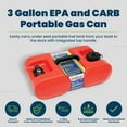 thumbnail image 2 of Scepter 3-Gallon Marine Fuel Tank Rectangular Under Seat Gas Container, Red, 2 of 8