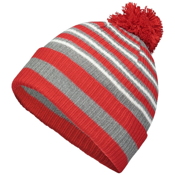 Holloway Sportswear OS Spirit Pom Beanie Red/Heather Grey/White 223815
