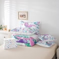 thumbnail image 6 of Manfei Ocean Mermaid Child 7pcs Bedding Comforter Set, Glitter Fish Scale Queen Bedding Sets, Kawaii Marine Sealife Reversible Queen Sheet Sets, Luxury Bedroom Decor, 6 of 8