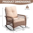thumbnail image 2 of Ktaxon Outdoor Woven Rattan Rocking Chair with Beige Cushion, Large Wicker Patio Furniture, Brown and Beige, 2 of 12