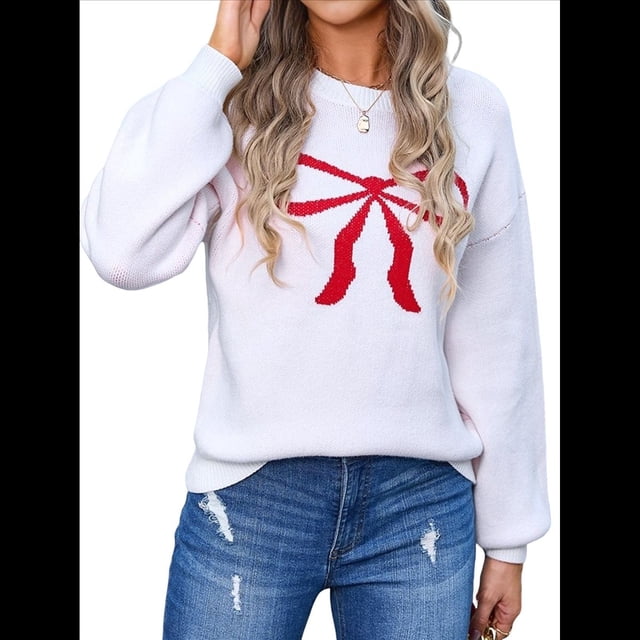 Suéter para Mujer, Estilo Y2K, de Larga y Cuello Redondo, Tejido de Punto, Estilo Jersey Estético. XL