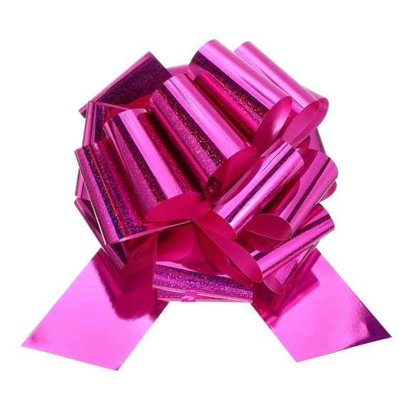 14 Inch Giant Large Pull Bow 1 Pcs Big Glitter Metallic Car Bows Ribbon for Wedding Presents Gift Wrapping Christmas, Rose Red