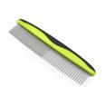 thumbnail image 1 of Pet Grooming Comb Stainless Steel Rounded Teeth Rubber Handle For Dogs Removes Loose Undercoat, 1 of 4