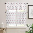 thumbnail image 1 of Summer Beach Ocean Starfish Shell Coral Cartoon 3 PCS Kitchen Curtain Valance and Tiers Set, Rod Pocket Small Half Tier Valances Window Curtains Panel, 55"x36" (Set of 2 Tiers & Valance), 1 of 5