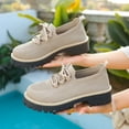 thumbnail image 5 of WHLBF Womens Shoes Round Toe Casual Plus Size Mesh Shoes Solid Color Front Lace-Up Flat Loafers Size 7, 5 of 9
