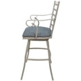 thumbnail image 2 of Outdoor Patio Swivel Bar Stool 30" Seat - Jenna - Blue Fabric - Beige Frame, 2 of 5