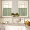 thumbnail image 4 of Kitchen Curtain Valance, Coffee Gnome Brown Short Rod Pocket Window Curtain Tiers for Bedroom, Bathroom, 2 Panel, 27.5" W x24 L, 4 of 5