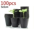 thumbnail image 1 of 100 Pcs Garden Plastic Plants Nursery Pot Pots Seedlings Flower Plant Container, 1 of 5