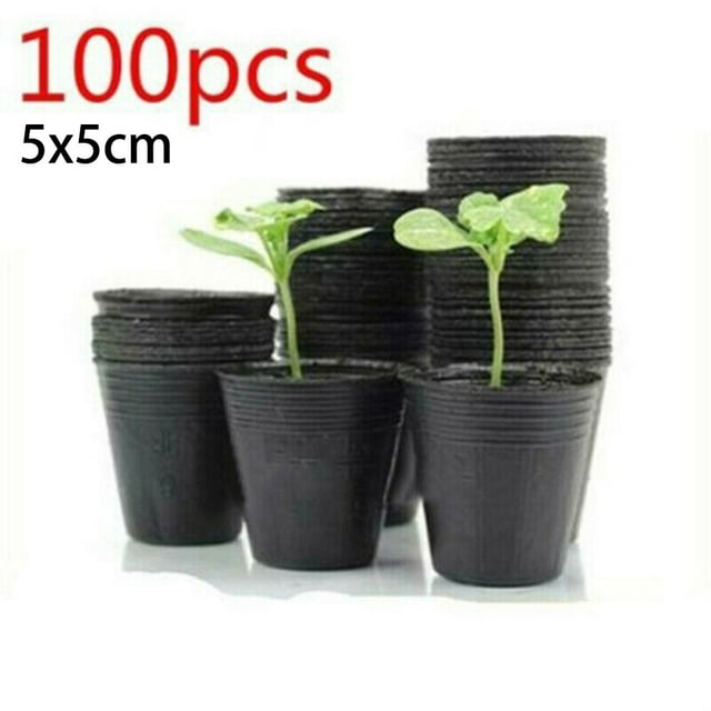 100 Pcs Garden Plastic Plants Nursery Pot Pots Seedlings Flower Plant Container
