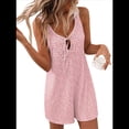 thumbnail image 3 of Pijama de una Pieza Sin Mangas con Estampado Floral Fresco, para Estar en Casa, Rosa, Talla M, 3 of 10