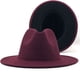 thumbnail image 3 of Sombrero de copa de lana de color exterior, color camello interior, sombrero rojo estilo jazz, sombrero de fieltro de cachemira, 3 of 6