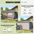 thumbnail image 7 of Clouddwell 12' x 16' Hardtop Gazebo with Double Roof, Aluminum Frame Outdoor Patio Gazebo with Netting & Curtains, Metal Roof Canopy with Built-in Drainage System, 7 of 7