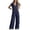 Navy, variant on ZHOGXU Summer Overalls For Women Short Sleeve Zip Up Jumpsuits Relaxed Fit Wide Leg Rompers For Work,Navy,S