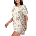 thumbnail image 2 of Fuzoiu Floral Print Women's Short-Sleeved Pajama Set,Lounge Sleepwear Set,Womens Pajama Sets 2 Piece,Button-Up Top and Shorts with Pockets-3X-Large, 2 of 7
