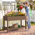 thumbnail image 5 of SERWALL HDPE Raised Garden Bed with Legs, 43"x16"x30" Elevated Planter Box, Outdoor Planter for Vegetables Flowers, Brown, 5 of 12