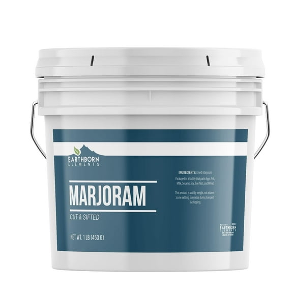 Earthborn Elements Marjoram 1 Gallon Bucket, Cut & Sifted, Versatile Herb