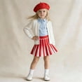 thumbnail image 3 of WOYY Big Girl's Piano Key Color Pleated Skirt Knit High Waisted Skirt, Sizes 8-10, 3 of 5