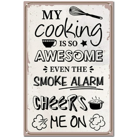 1pc Kitchen Quote Metal Tin Sign My Cooking Is So Awesome Vintage Retro Wall Mounted Decor Decoration Kitchen Signs Poster Plaque Kitchen Home Dinner Room Decor Gifts for Women 12x8 Inch