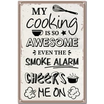 1pc Kitchen Quote Metal Tin Sign My Cooking Is So Awesome Vintage Retro Wall Mounted Decor Decoration Kitchen Signs Poster Plaque Kitchen Home Dinner Room Decor Gifts for Women 12x8 Inch