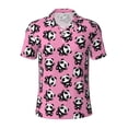 thumbnail image 2 of Daiia Cute Panda Pattern Men’s Polo Shirts,Solid Deck Shirt,Classic Fit, Breathable Cotton Polo for Casual and Sport Wear-, 2 of 7