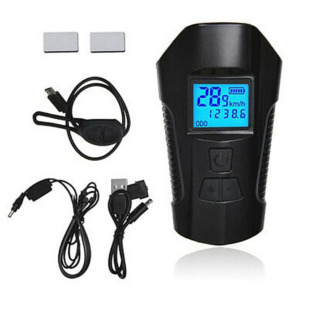 USB Rechargeable LED Bike Front Rear Tail Light Headlight Horn Bell