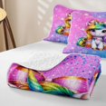 thumbnail image 4 of Erosebridal Girls Unicorn Twin Quilt Set,Multicolor Glitter Print Twin Coverlet Set For Kids,2pcs, 4 of 7