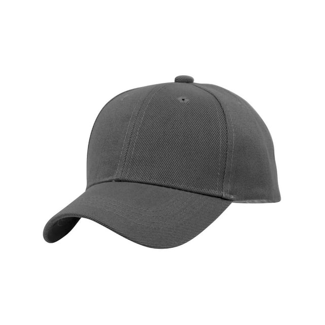 TopHeadwear Blank Youth Baseball Adjustable Hook and Loop Hat - Dark Grey