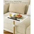 thumbnail image 2 of Sofa Arm Tray Table - 360° Swivel Height Adjustable End Table, Small Snack Side Table for Couch, C Shaped Table for Bed, Chair or TV Tray Table(Marble White and Gold), 2 of 9