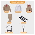 thumbnail image 5 of ETHAN Boys Vest and Tie Set Slim Fit Elegant Toddler Wedding Outfit Boys Suit Size 8, 5 of 7