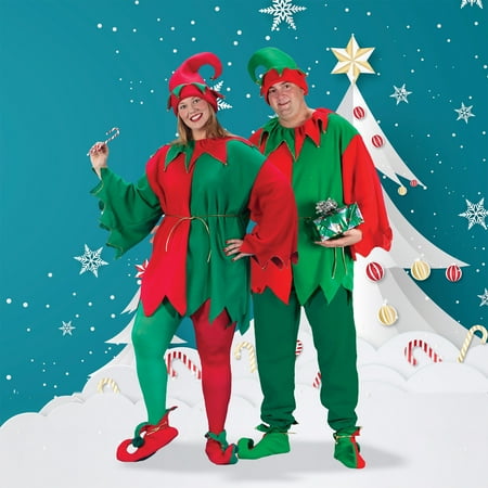 Unisex Adult 5-Piece Christmas Elegant Elf Costume Set - Adult Plus Size