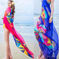 thumbnail image 2 of Women Bikini Beach Wear Hot Summer Beach Sarongs Chiffon Scarves Geometrical Design Swimsuit Cover Up Dress Kaftan Sarong Dress, 2 of 2