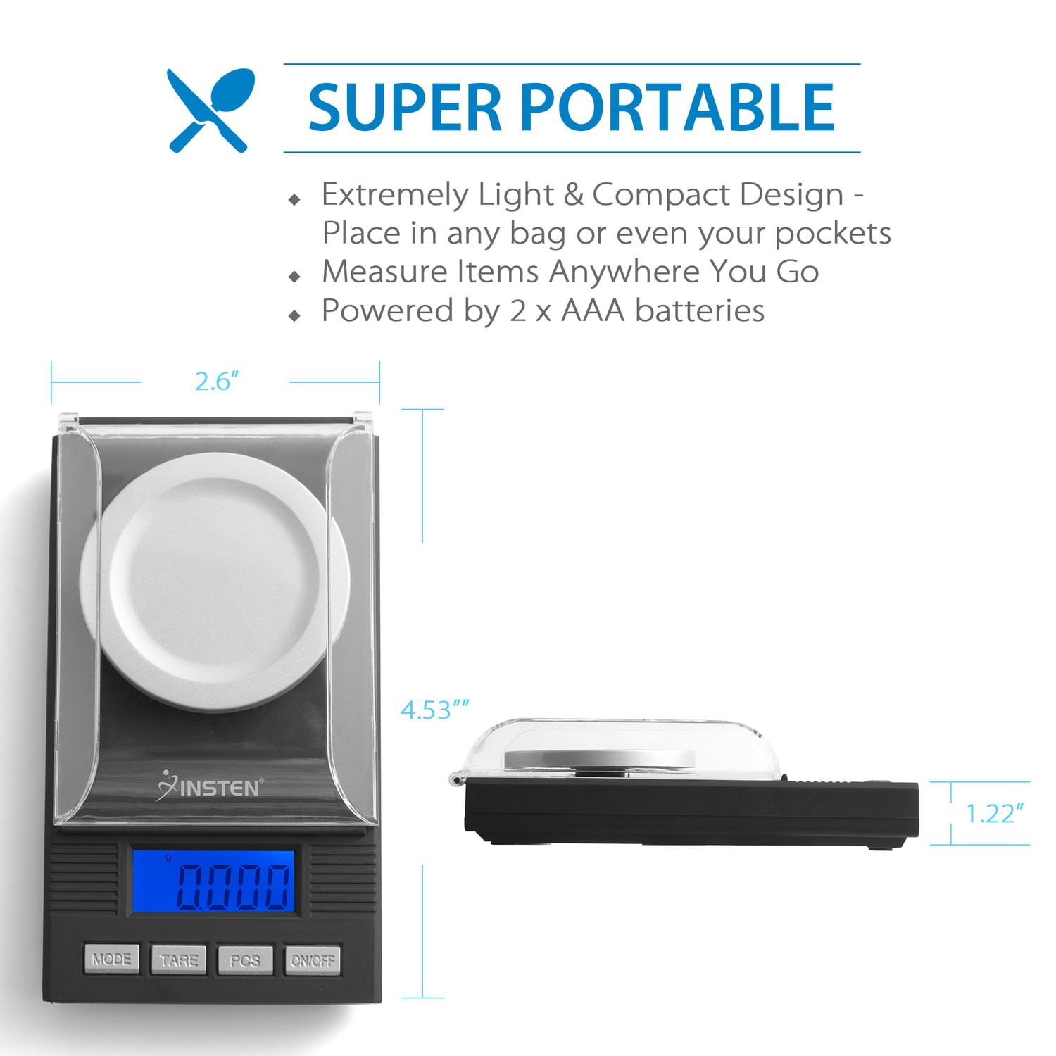 Digital Gram Scale 0.001g by Insten New 0.001g to 50g Mini Digital