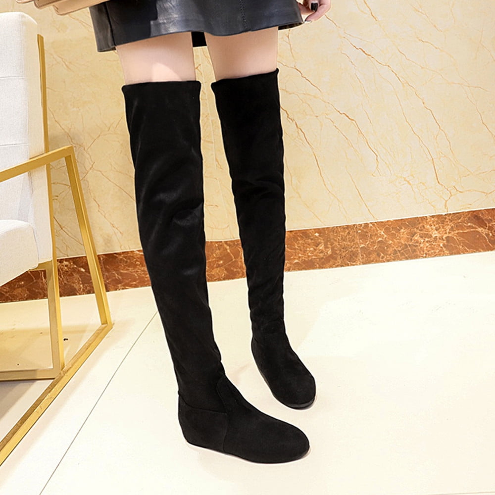 1 inch heel knee high boots